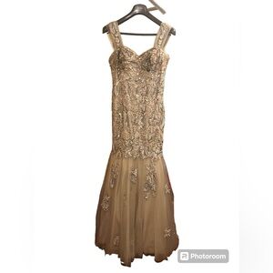 Jovani Gunmetal Embellished Mermaid Evening Dress